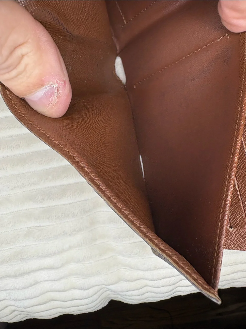 Authentic Louis Vuitton Monogram Bifold Wallet Brown Canvas Leather Coin Pocket